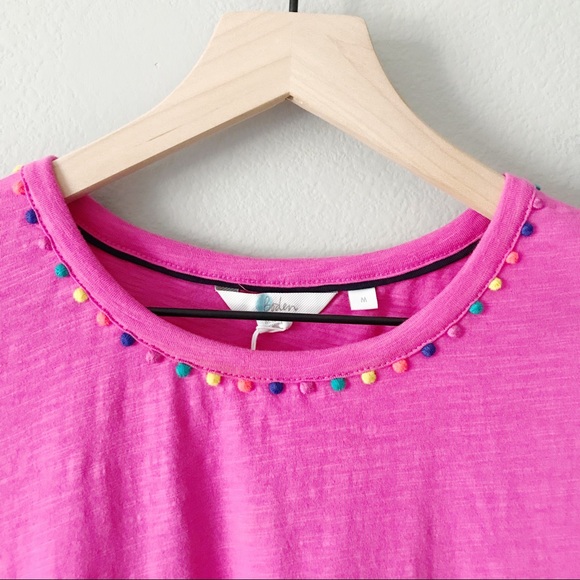 Boden British Charlie Pom Jersey Tee Shirt Pink M - Picture 6 of 16